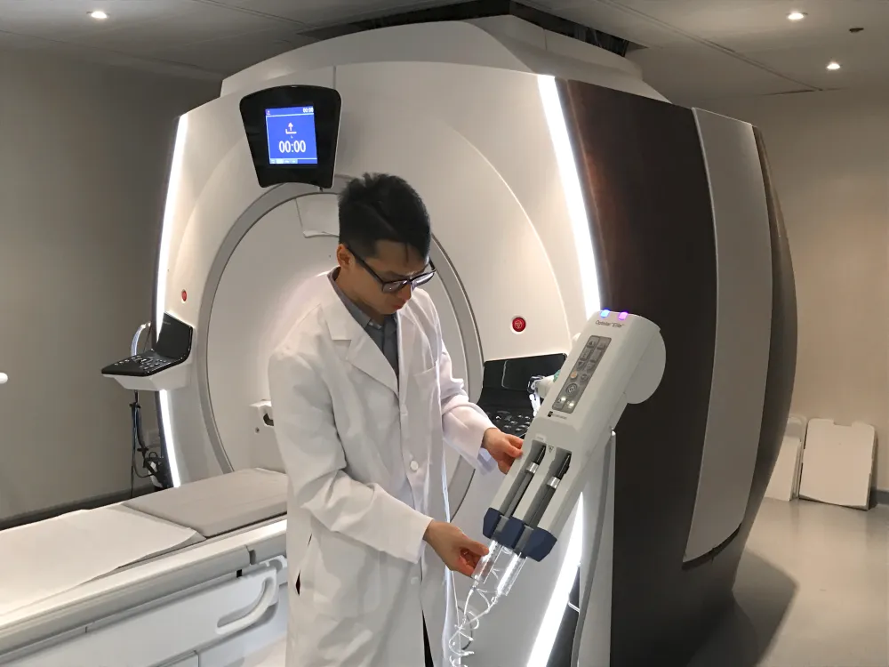MRI Scanner With Optistar Elite Injector